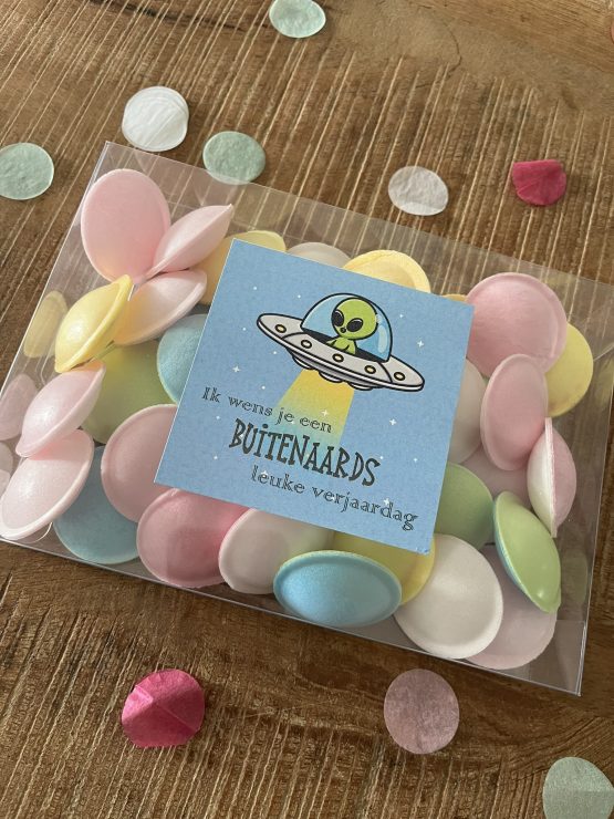 Snoepbox buitenaards leuke verjaardag