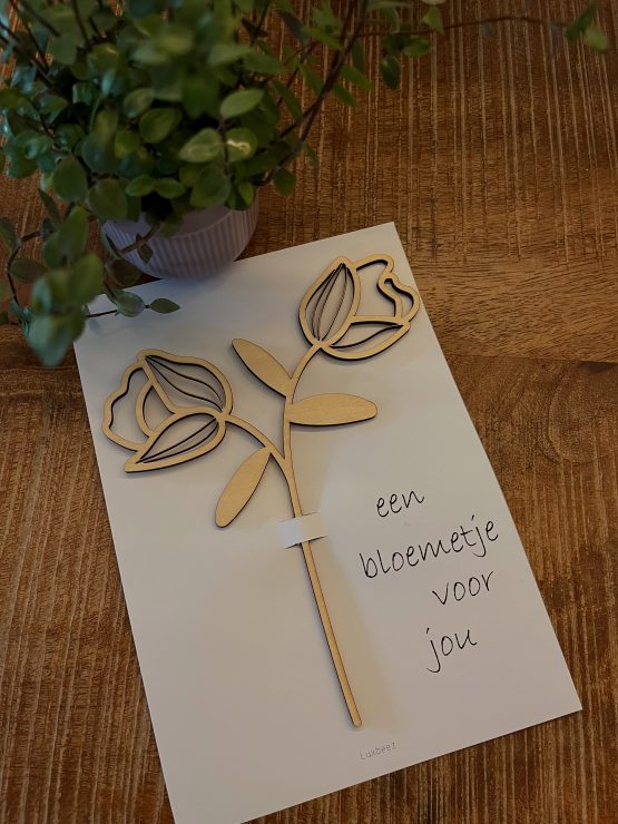 Houten bloem Roos