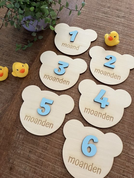 Houten mijlpaalkaarten "beer"