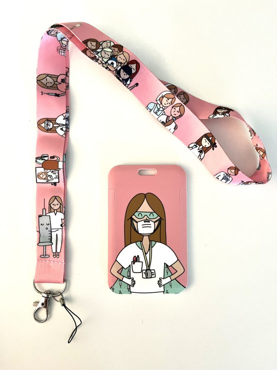 Badgehouder "Scrubnurse pink"