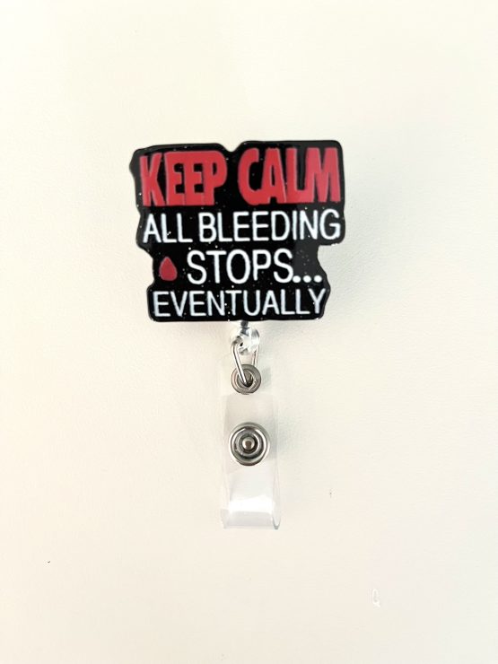 Uittrekbare clip voor badge "KEEP CALM"