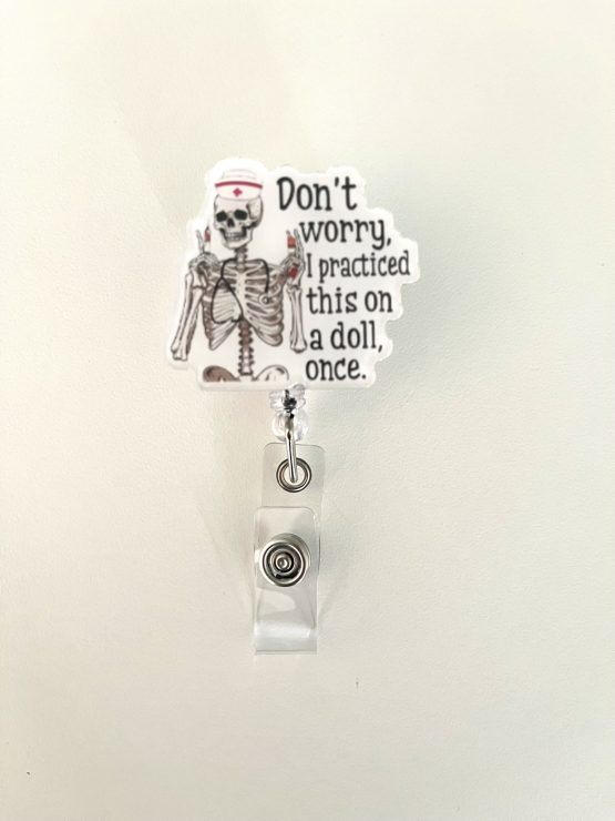 Uittrekbare clip voor badge "Don't worry"