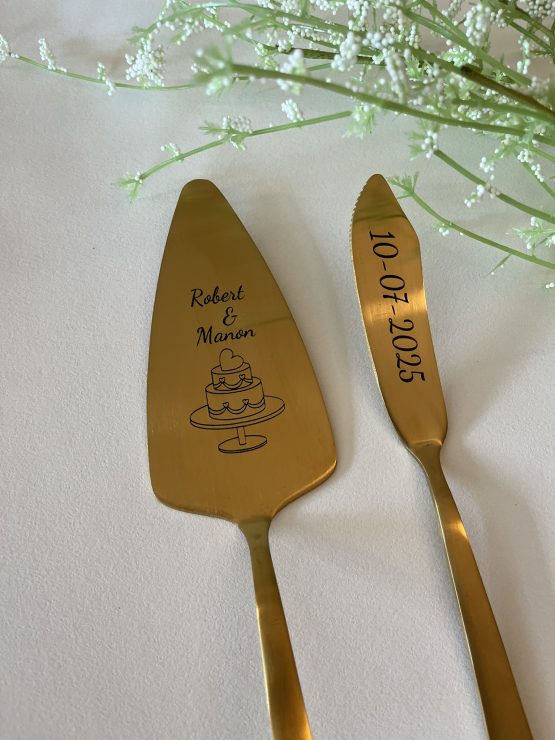 Gepersonaliseerde taartschep/mes